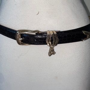 Brighton Croc Embossed Belt with charms